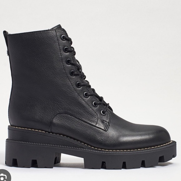 Sam Edelman Garret combat leather lace up with zipper waterproof boots - Picture 1 of 10